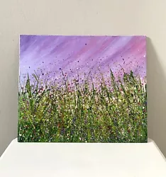 Buy Original Abstract Acrylic Canvas Painting Wild Flowers Art 10” X 12” • 35£