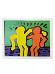 Buy Keith Haring Graffiit Art Pop Art Best Buddies Original Painting (1990) • 310.64£