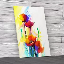 Buy Abstract Oil Painting Of Spring Flower Original Canvas Print Large Picture Wall • 41.95£