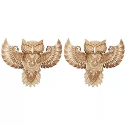 Buy  2 Pieces Birds Wall Sculpture Art Decor Owl Decoration Pendant • 37.38£