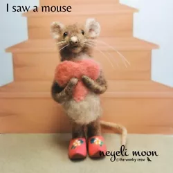 Buy Whimsical Needle Felted Mouse With Clogs On Sculpture By Neyeli OOAK • 45£
