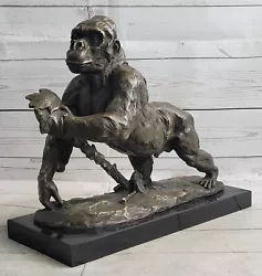 Buy Extra Large Signed Fisher American Artist Large Gorilla Bronze Sculpture Statue  • 310.42£