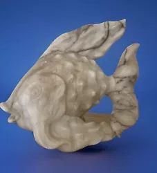 Buy RAFAELLO ROMANELLI Italian Antique Carved Carrara Marble Sculpture Fish Figure • 350£