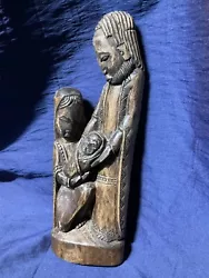 Buy Antique European Wood Carved Nativity Wall Plaque 12” • 34£