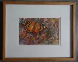 Buy Painted Lady Butterfly Abstract Indistinctly Signed Contemporary Acrylic • 44£