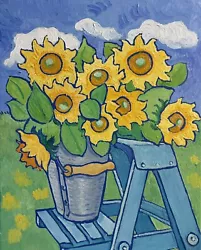 Buy Original Oil Painting “Summer Sunflowers’ By Brian Pinnell • 75£
