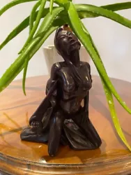 Buy Black Resin Sculpture Kneeling Pose Naked Lady Ornament • 15.50£