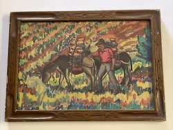 Buy Antique Painting Wpa Era Farmer Produce Farming Worker Crops Regionalism 1930’s • 420.12£