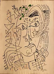 Buy Andre Masson Surrealist Face, Ink With Watercolour • 1,100£