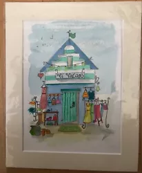 Buy Original Watercolour Beach Hut Vintage Clothing Mounted Signed New • 8.99£