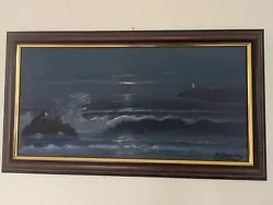 Buy Original James Downie Oil On Board Night Time Seascape Framed Painting • 45£