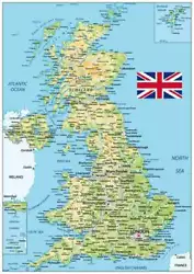 Buy UK Map Great Britain United Kingdom Art Print Poster A2 59cm X 42cm BLPA2P24 • 8.95£