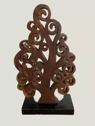 Buy Mid Century Hand Carved Wood Tree Sculpture 15x8x4 Handcrafted On Wooden Base • 52.69£