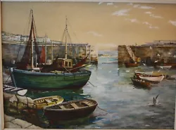 Buy Original Harbour Scene Painting, Signed (DM FOX) And Framed • 75£