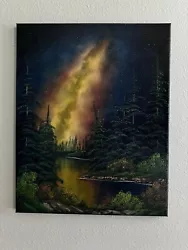Buy Milky Way Galaxy Forest Landscape Oil Painting On Canvas 16x20in • 186.39£