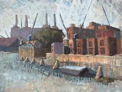 Buy Vintage Oil Painting Battersea Power Station London By Artist David Roberts May • 120£