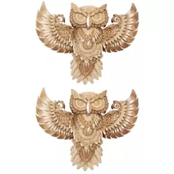 Buy  Set Of 2 Owl Wall Decoration Wooden Bird Silhouette Sculpture Birds Flying • 34.58£