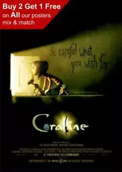 Buy Coraline  2009 Movie Poster A5 A4 A3 A2 A1 • 3.99£