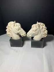 Buy A. Santini Sculpture Stallion Horse Heads, Resin Bookends, Vintage Italian Set • 61.27£