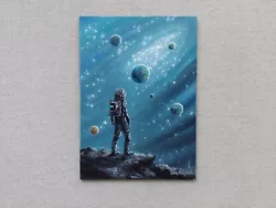 Buy In The Depths Of Space Original Oil Painting. Astronaut In Futuristic Suit Art • 40.03£