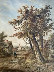 Buy J G Zobel Original Antique Watercolour Painting 'The Ancient Tree' Norfolk View • 93£