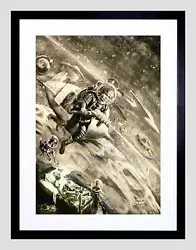 Buy Paintings Drawing Surreal Space Fantasy Dream Dog Laser Framed Print B12x9817 • 26.99£