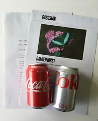 Buy Damien Hirst SIGNED Coke & Diet  Can Set Exhibition 2021 Inc: Exhibition Ticket • 119.99£