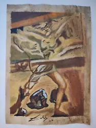 Buy Salvador Dali Painting Drawing Vintage Sketch Paper Signed Stamped • 81.53£