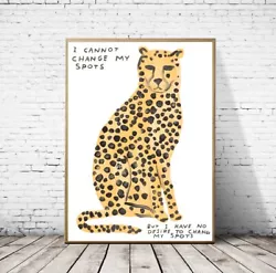 Buy David Shrigley - I Cannot Change My Spots, Giclee Print, Funny Poster, Cheetah • 14.94£
